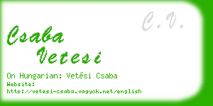 csaba vetesi business card
